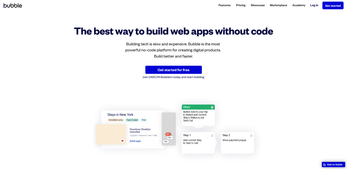 Bubble.io Tool Landing Page