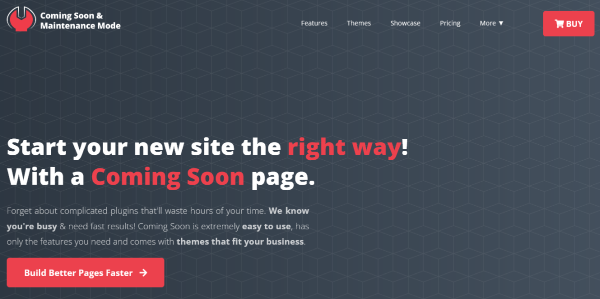 Coming Soon & Maintenance Mode Plugin Landing Page