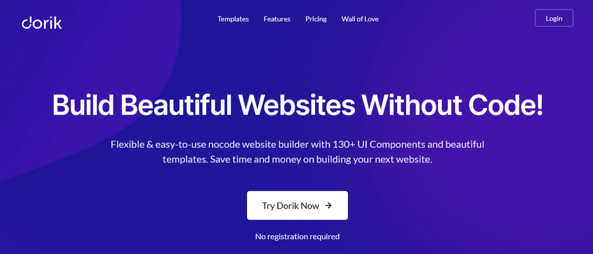 Dorik Tool Landing Page