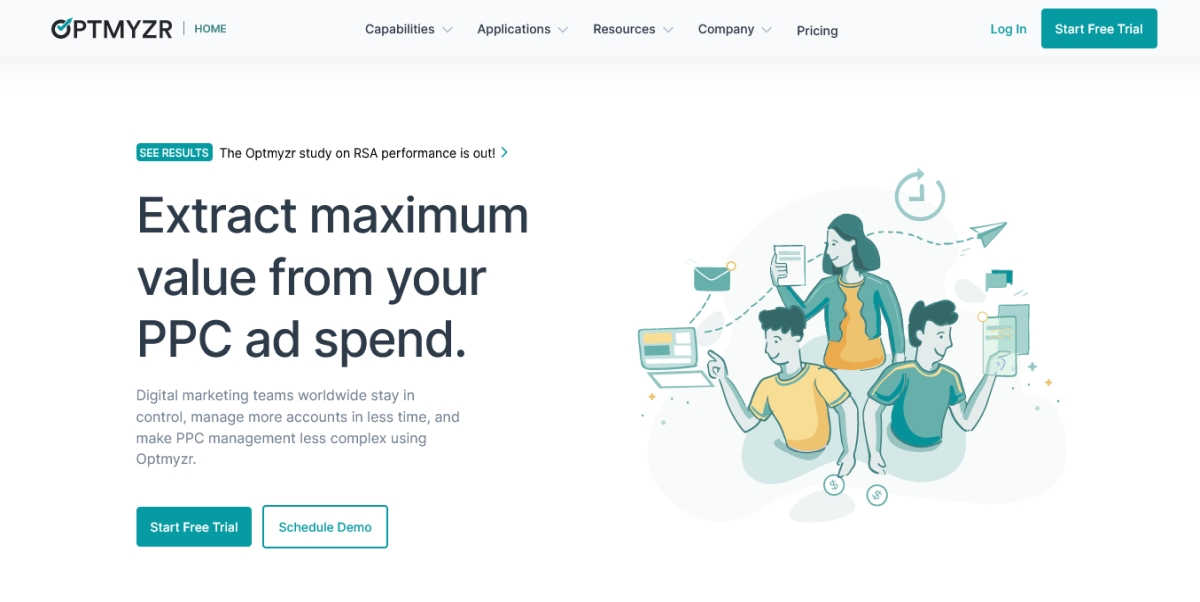 Optmyzr Tool Landing Page