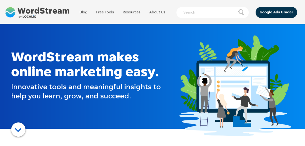 WordStream Tool Landing Page