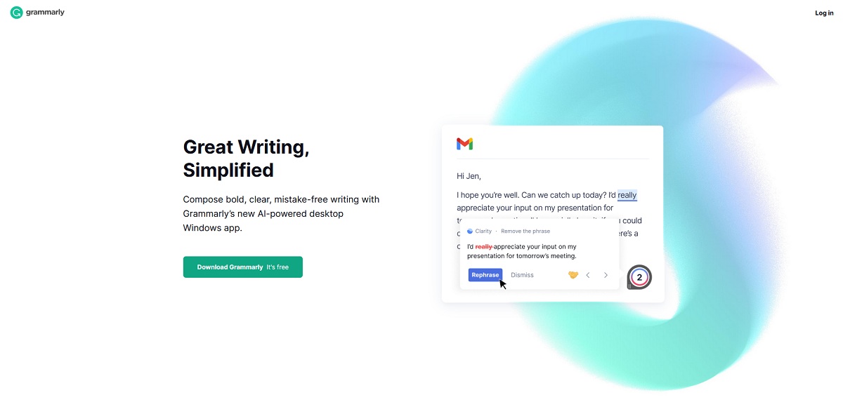  Grammarly Tool Landing Page