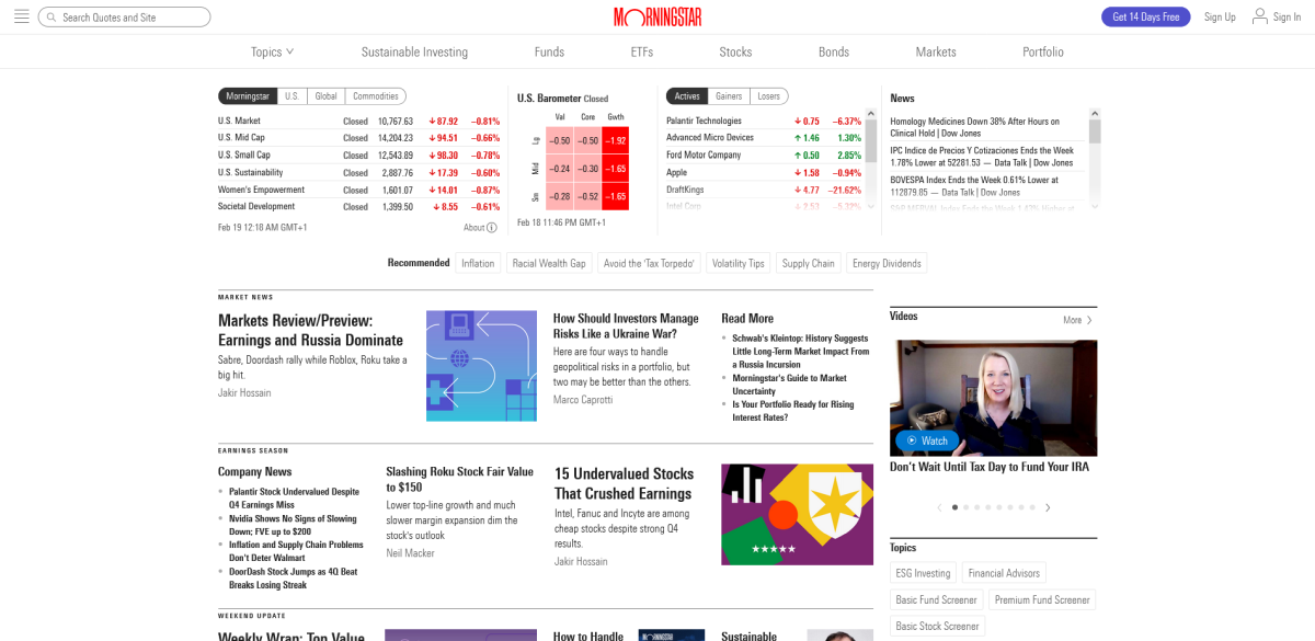 Morningstar Landing Page