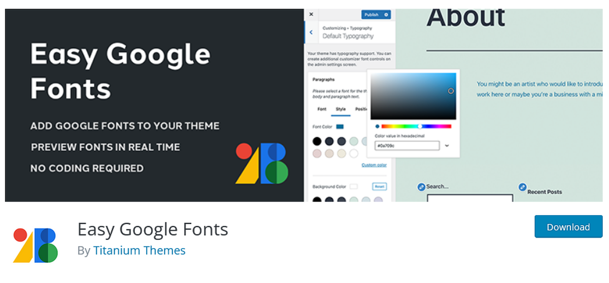 Easy Google Fonts Plugin