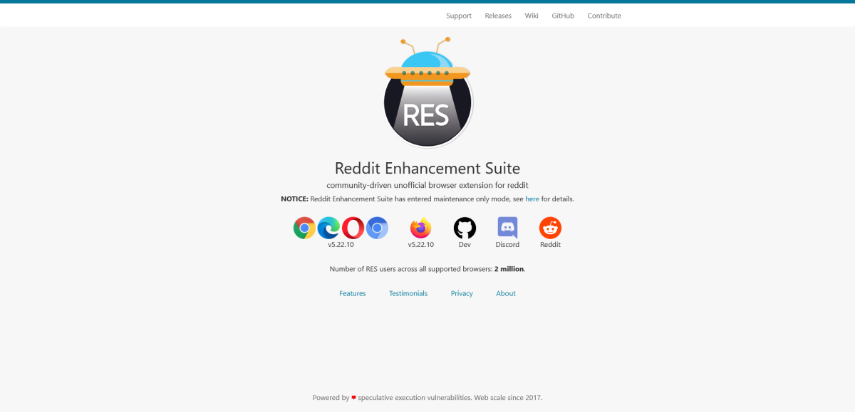 Reddit Enhancement Suite Landing Page