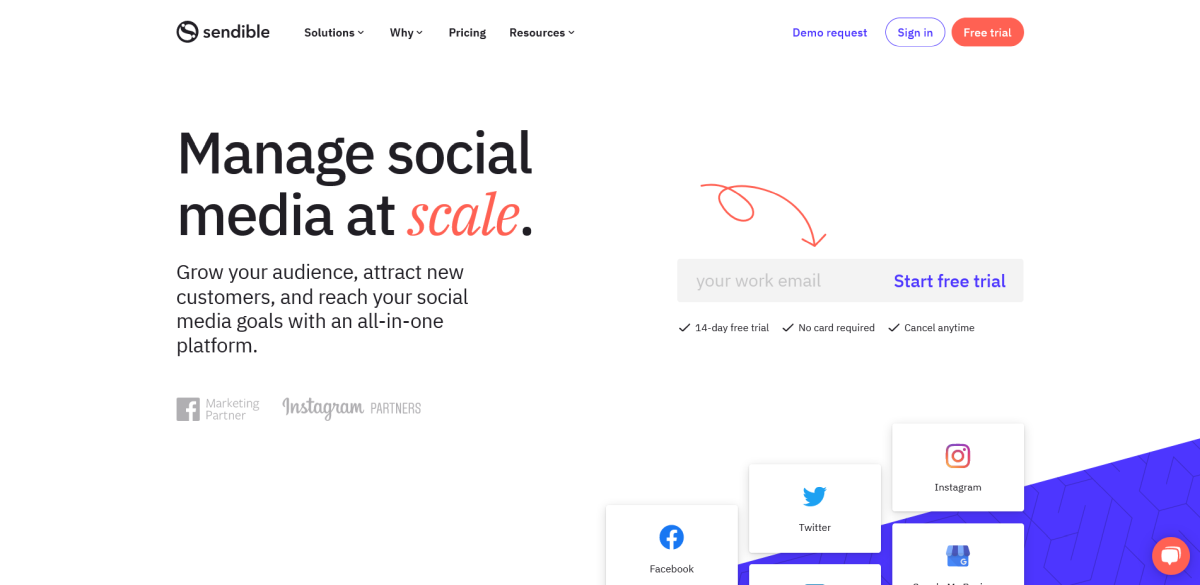 Sendible Tool Landing Page