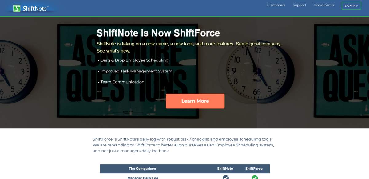 ShiftNote Landing Page