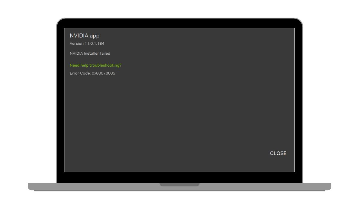 NVIDIA Installer Failed Error Code 0x80070005 on Windows